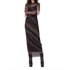 NEW ASTRID jocelyn printed midi skirt in brown